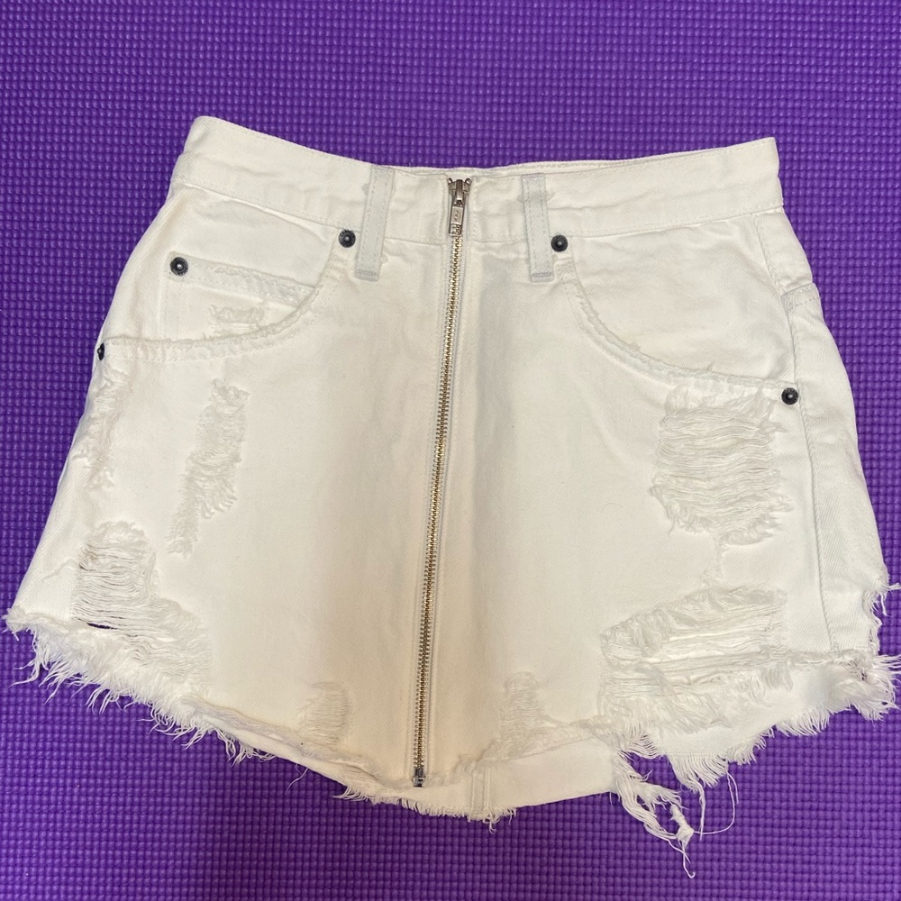 White Jean skirt